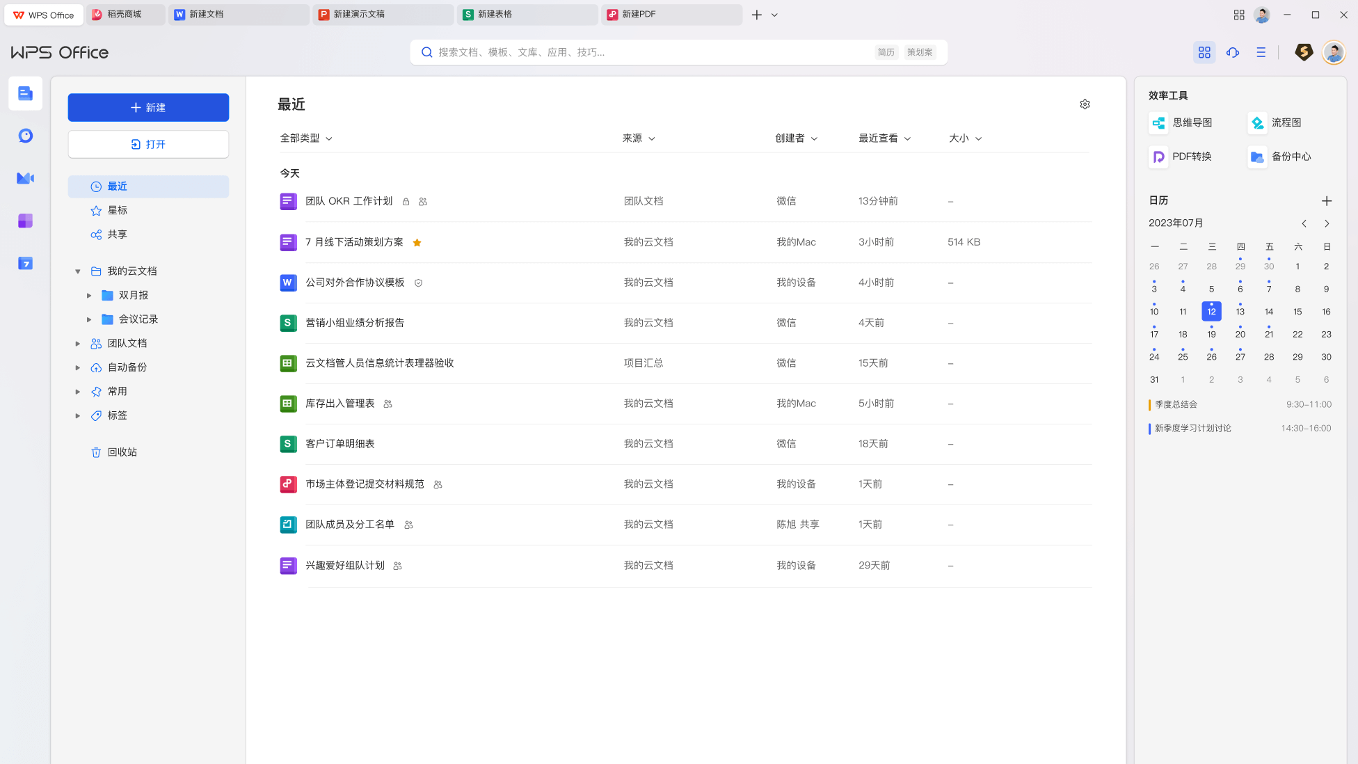 WPS Office文字处理电子表格演示文稿AI功能